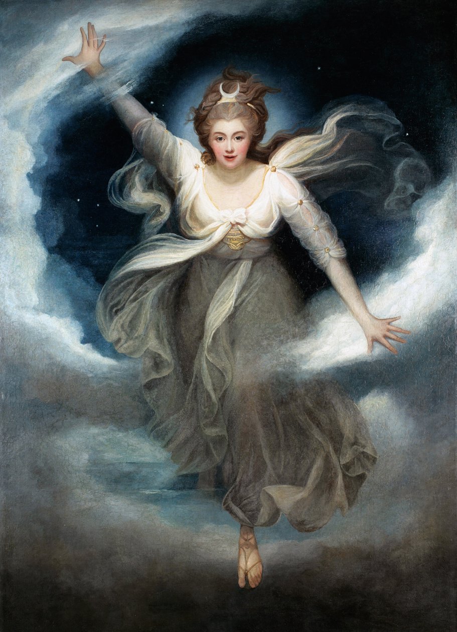Georgiana som Cynthia från Spensers "Faerie Queene" av Maria Hadfield Cosway