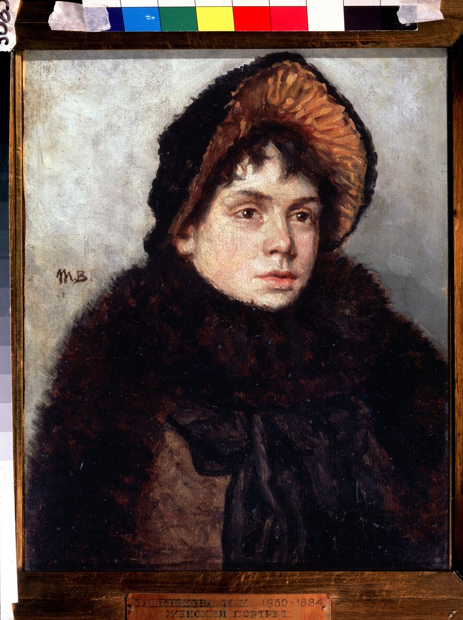 Självporträtt. Målning av Maria Konstantinovna Bashkirtseva (1860-1884). Olja på duk, 35 x 27 cm. Rysk konst från 1800-talet. Statens Tretjakovgalleri, Moskva. av Maria Konstantinova Bashkirtseva