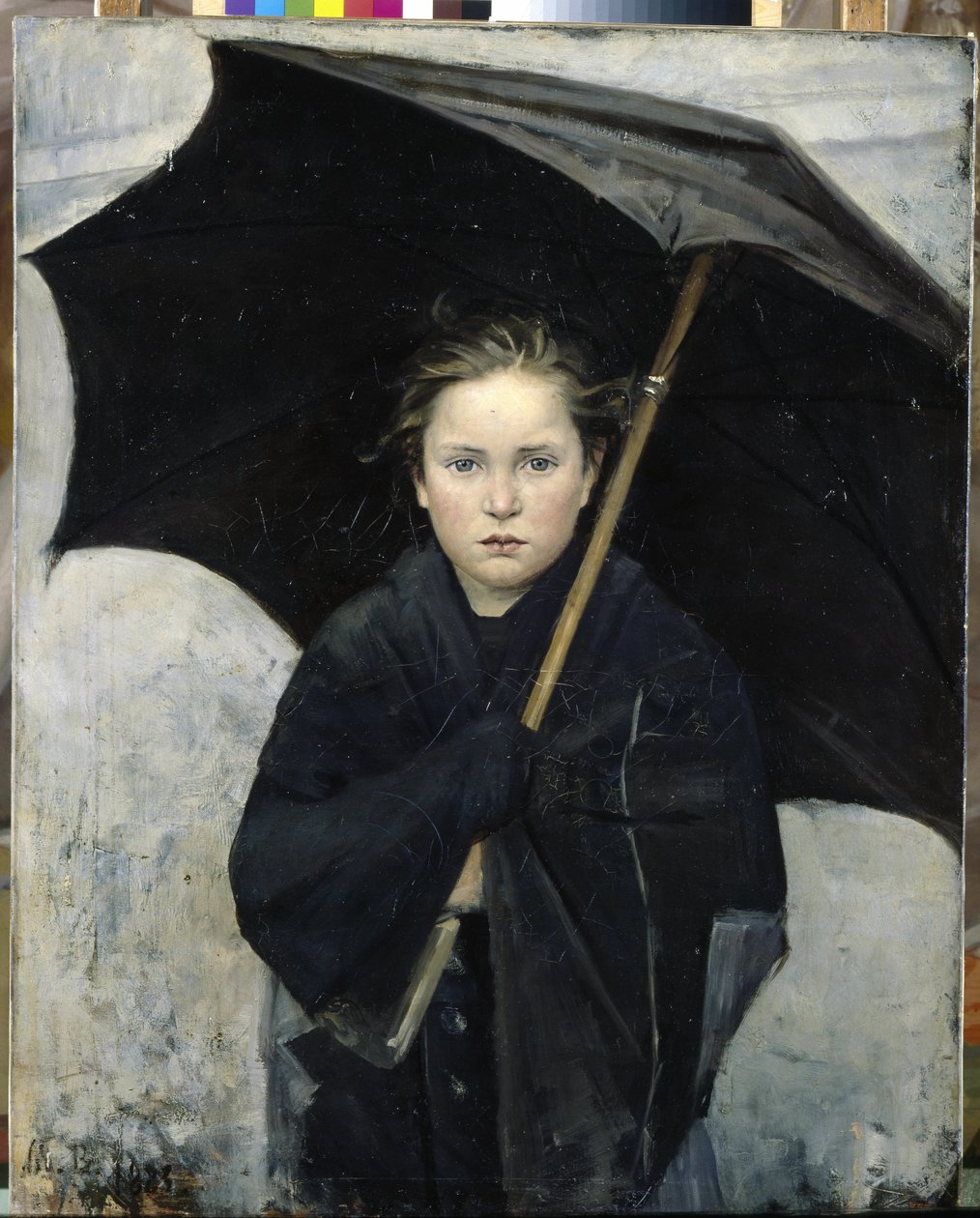 Paraplyet - Bashkirtseva, Maria Konstantinovna (1860-1884) - 1883 - Olja på duk - 93x74 - Ryska statens museum, St. Petersburg av Maria Konstantinova Bashkirtseva