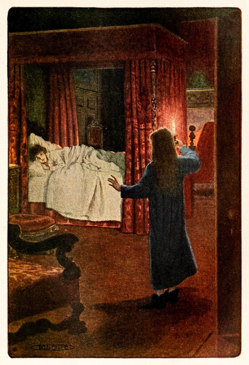 "Vem är du? - Är du ett spöke?" från The Secret Garden av Frances Hodgson Burnett (1849-1924) av Maria Louise Kirk