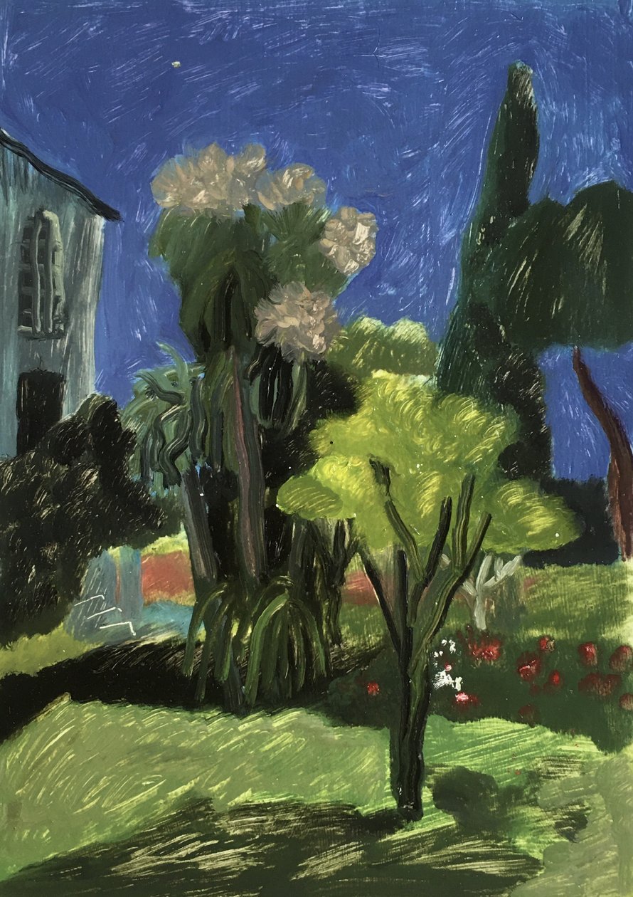 Turkisk trädgård, 2019 (olja på papper) av Maria Magenta