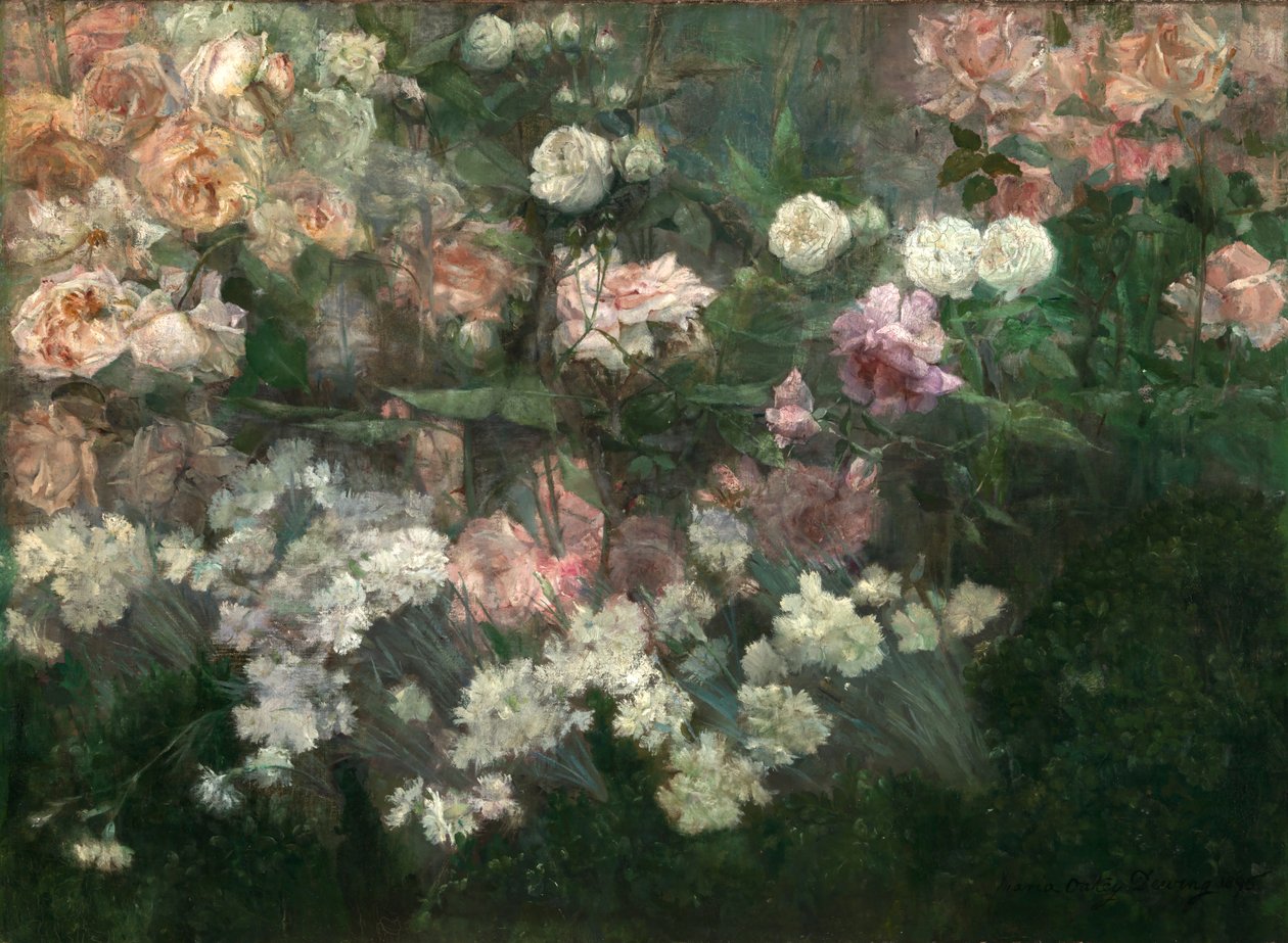 Trädgård i maj 1895. av Maria Oakey Dewing