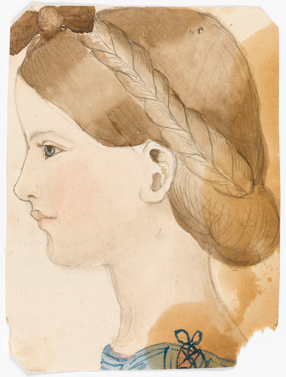 Porträtt av M Rose Herschel, 7 år (1851), av hennes syster Maria, 11 år av Maria Sophia Herschel