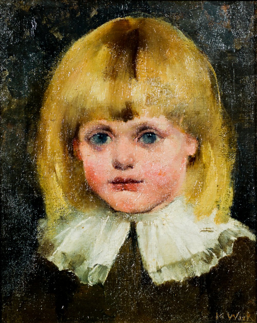 Flickhuvud (Hilja Tukiainen); målning av Maria Wiik