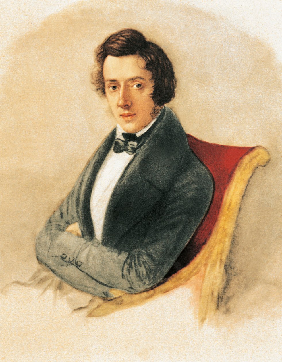 Frederic Chopin (akvarell på papper) av Maria Wodzinska