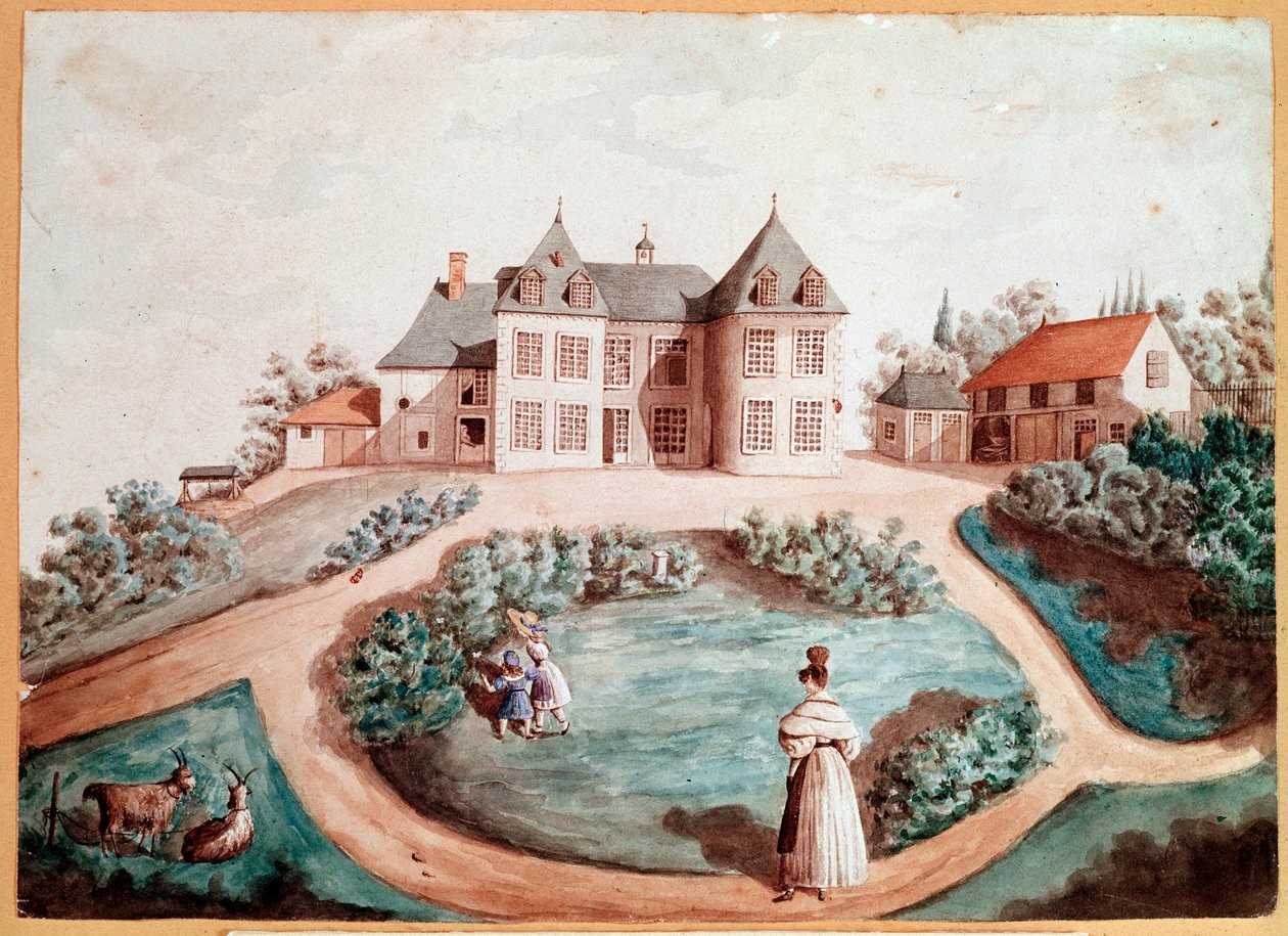 Ett slott i Touraine. Illustration för Liljekonvaljen av Balzac. (Teckning av Maria du (attr. to) Fresnay