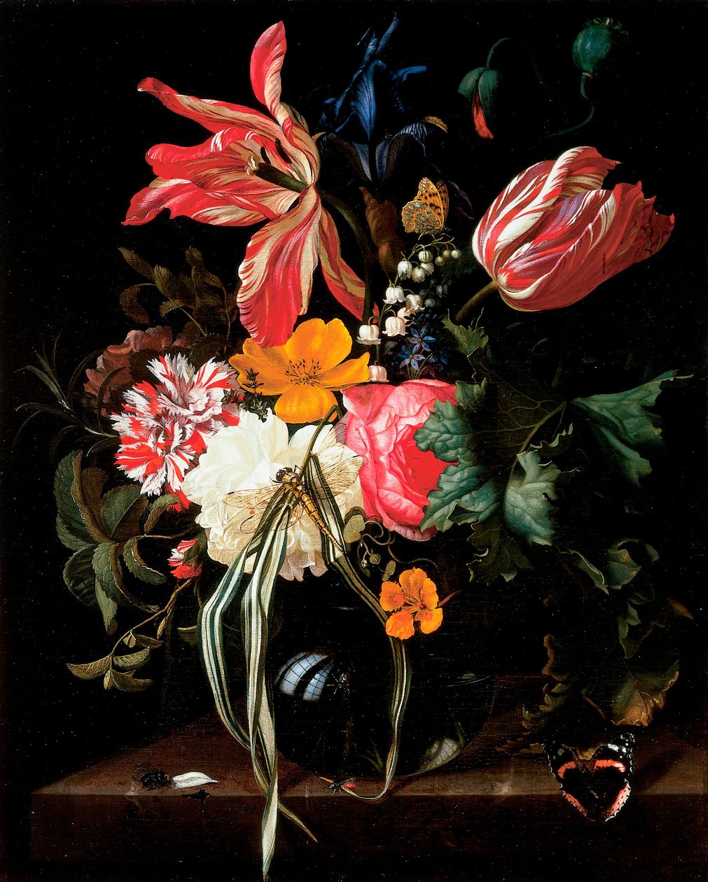Stillleben med blommor av Maria van Oosterwijck