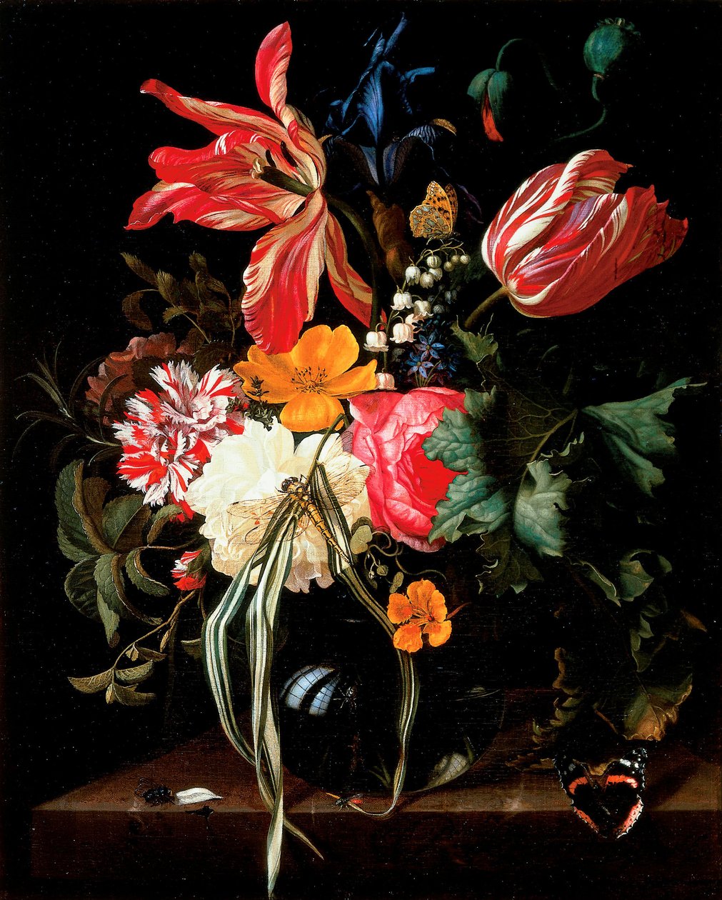 Stillleben med blommor av Maria van Oosterwijck