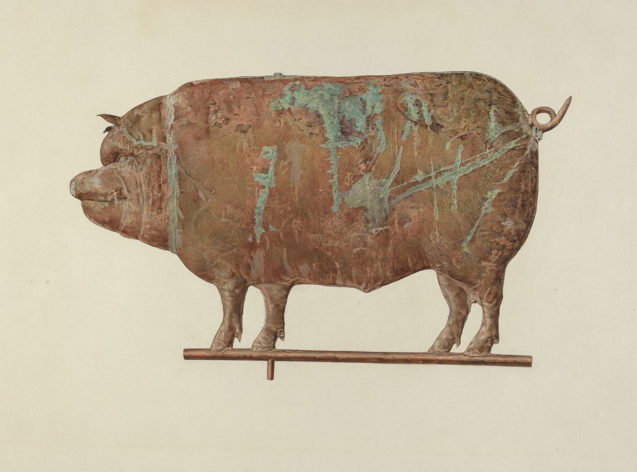 Pig väderflöjel, ca. 1940. av Marian Page