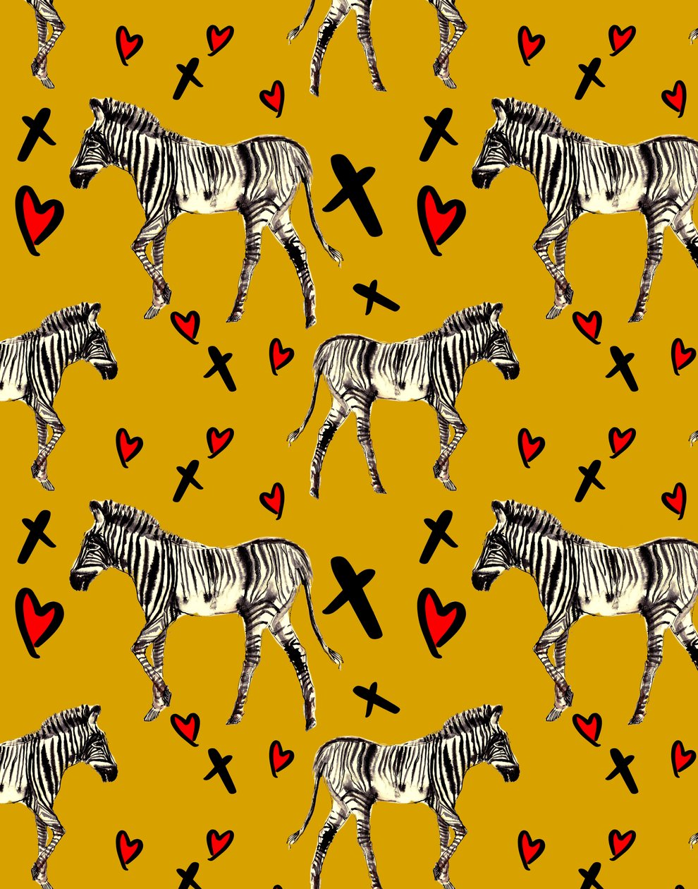 Zebra Love, ockra, 2020 av Marianna Kulukundis
