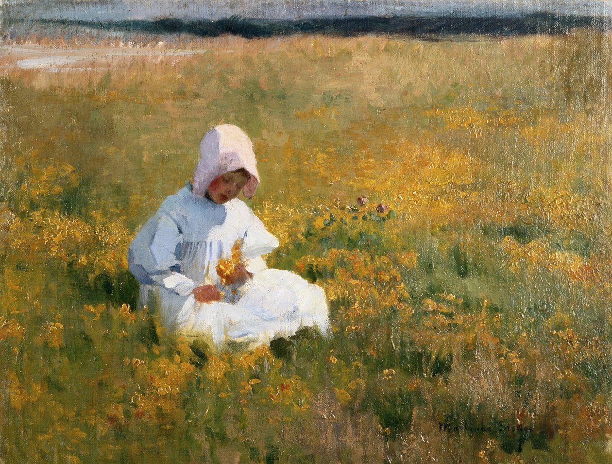 I ett fält av smörblommor av Marianne Stokes