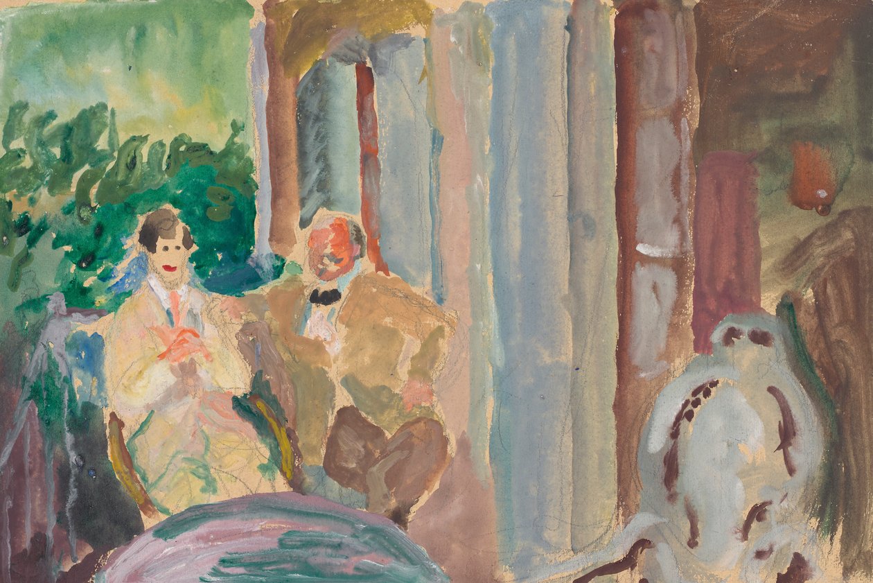 Sacharoff och Jawlensky på balkongen i St. Prex vid Genèvesjön av Marianne von Werefkin