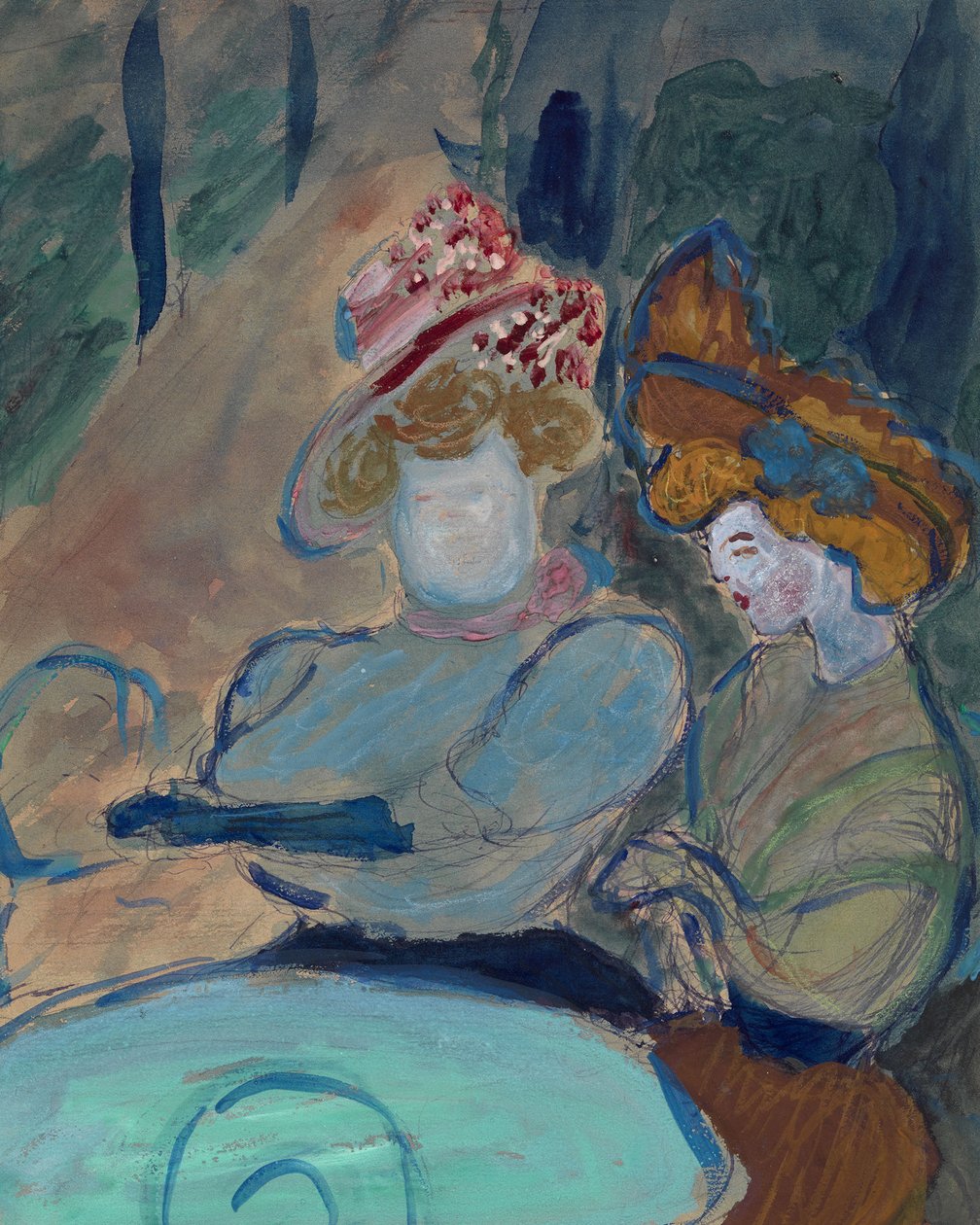 Två kvinnor i ett gatukafé av Marianne von Werefkin