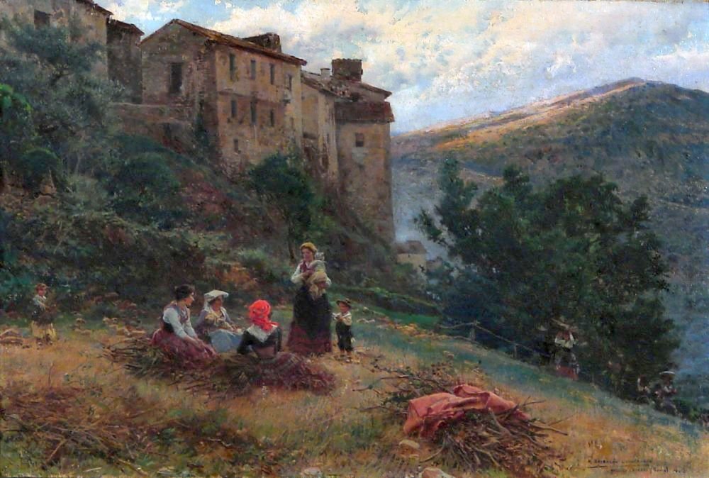  Paisagem e Camponesas de Anticolin av Mariano Barbasan Lagueruela