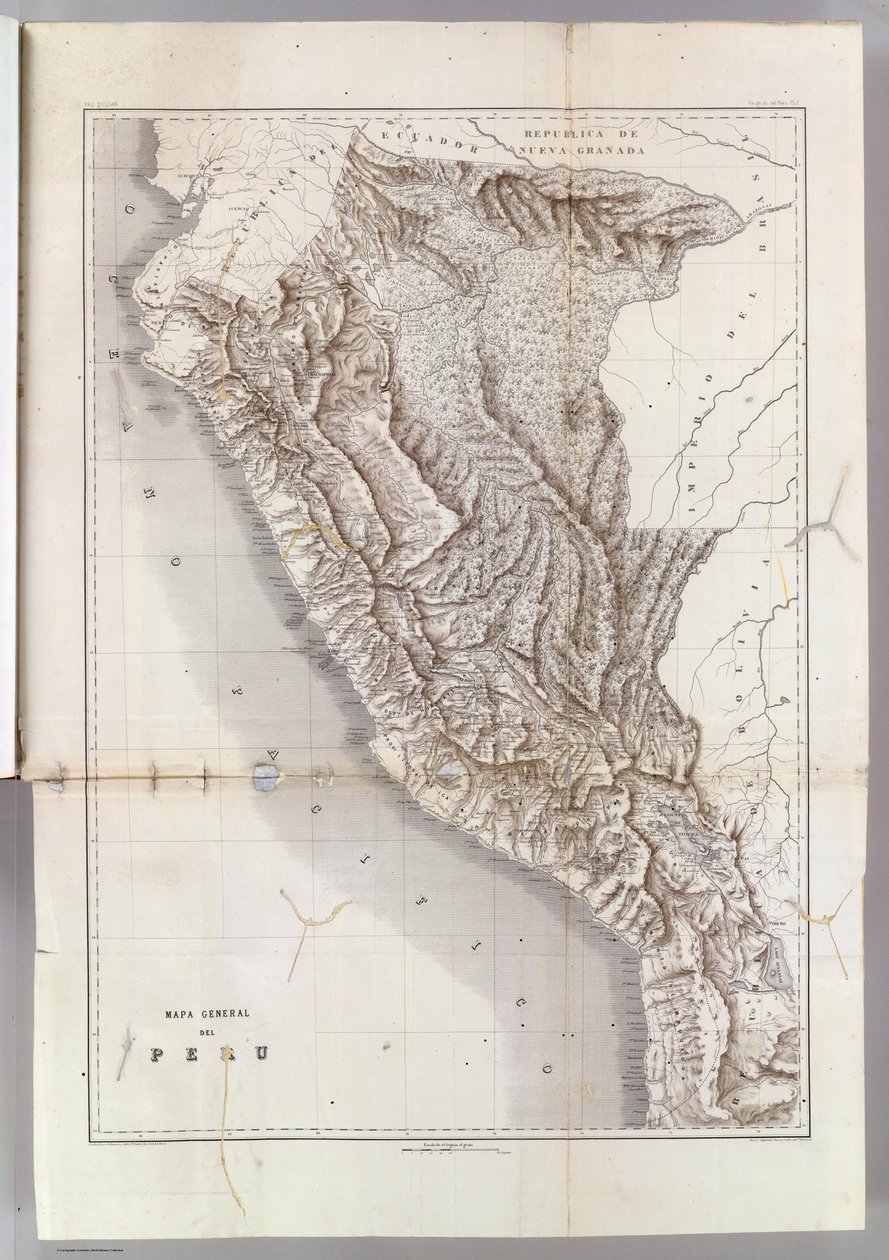Översiktskarta över Peru, 1865 av Mariano Felipe Paz Soldan