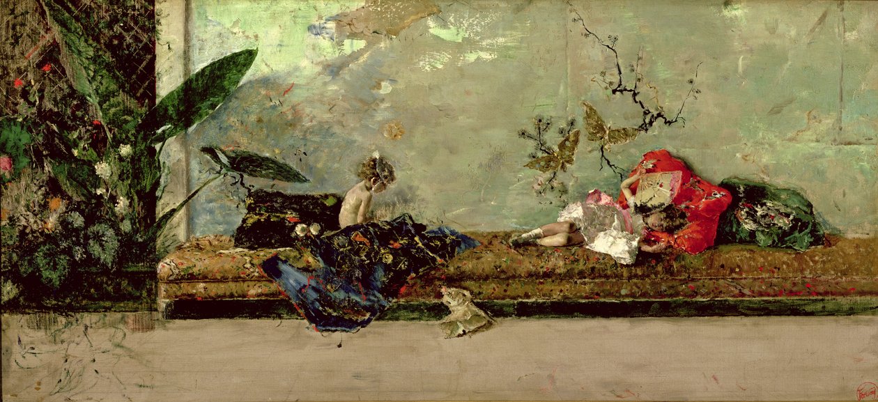 Målarens barn i den japanska salongen av Mariano José María Bernardo Fortuny y Carbó