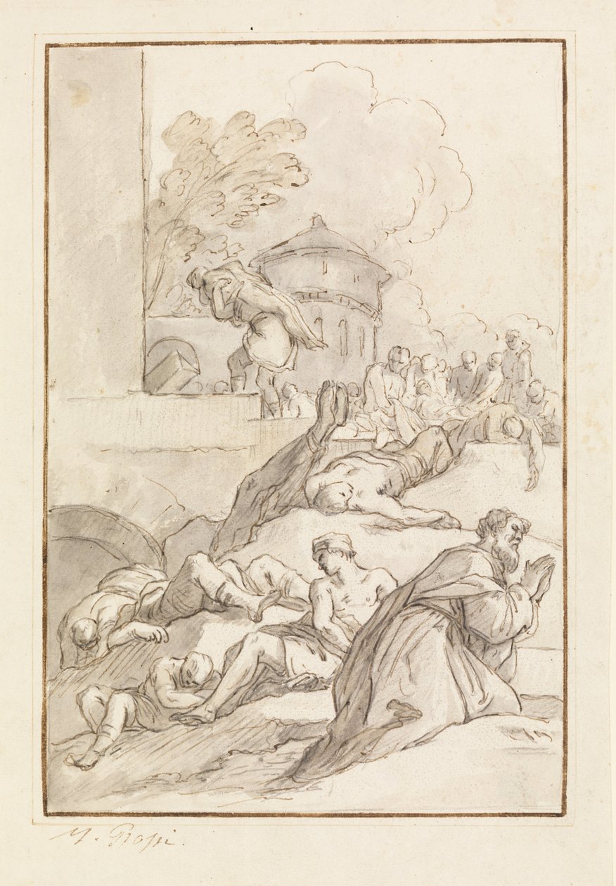 Study of a Saint During a Plague av Mariano Rossi