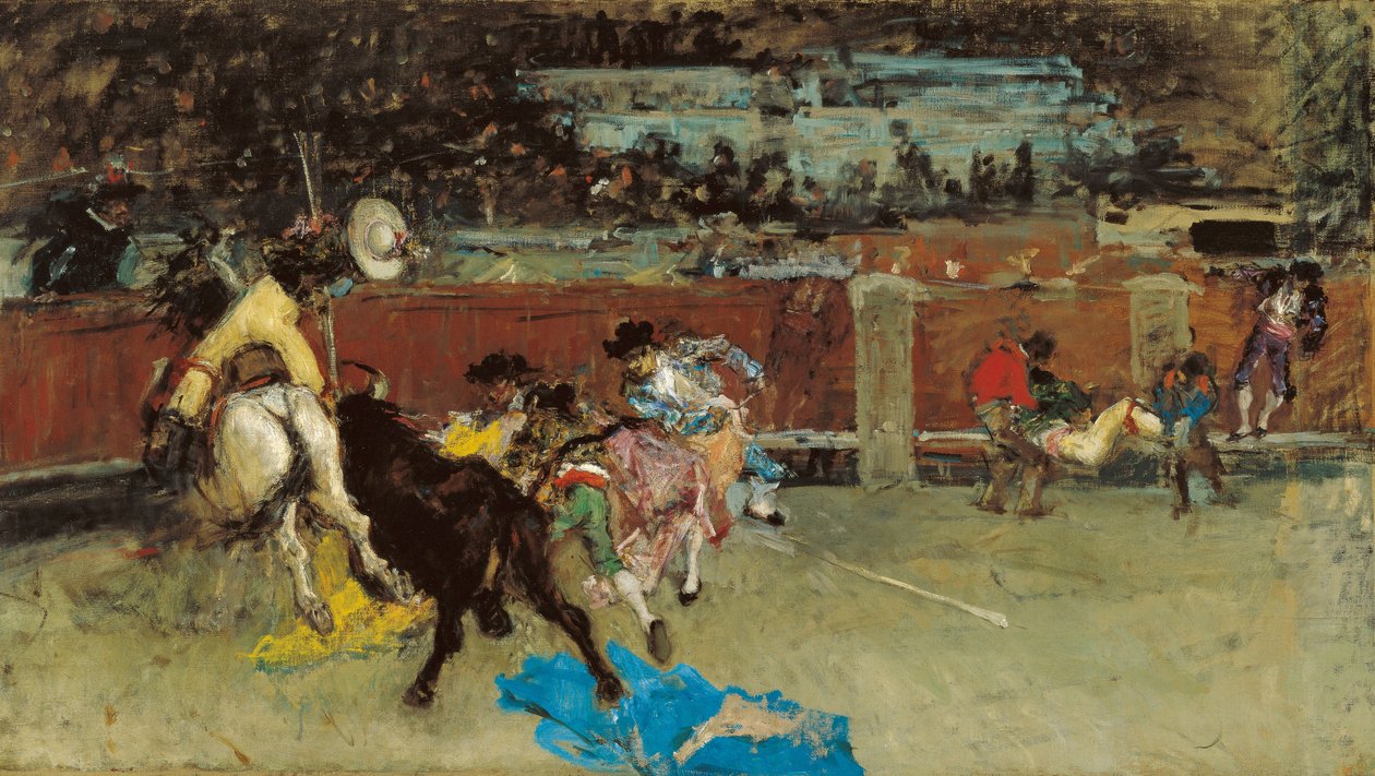 Tjurfäktning. Wounded Picador - Fortuny, Maria (1838-1874) - ca 1867 - Olja på duk - 80,5x140,7 - Museo Carmen Thyssen, Malaga av Mariano Fortuny y Marsal
