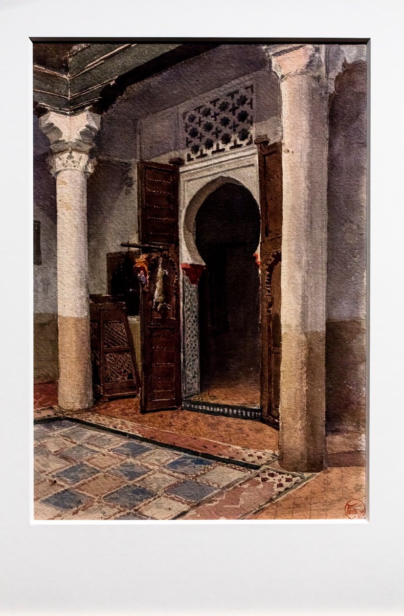 Moriskt hörn på innergården, ca 1870-71 (akvarell på papper) av Mariano Fortuny
