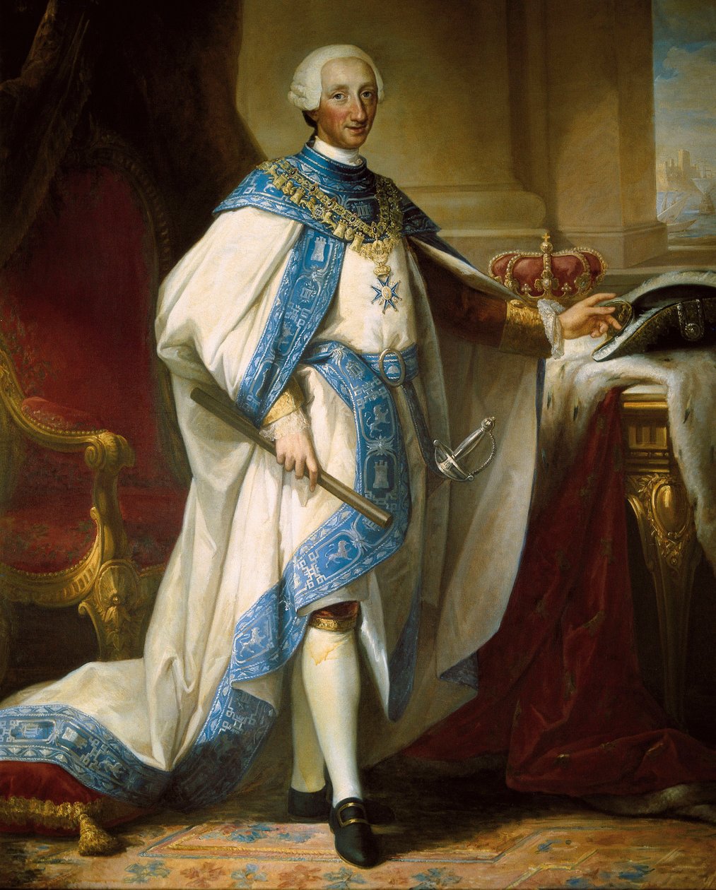 Porträtt av Hans Majestät Kung Karl III (1716-1788) av Mariano Salvador de Maella
