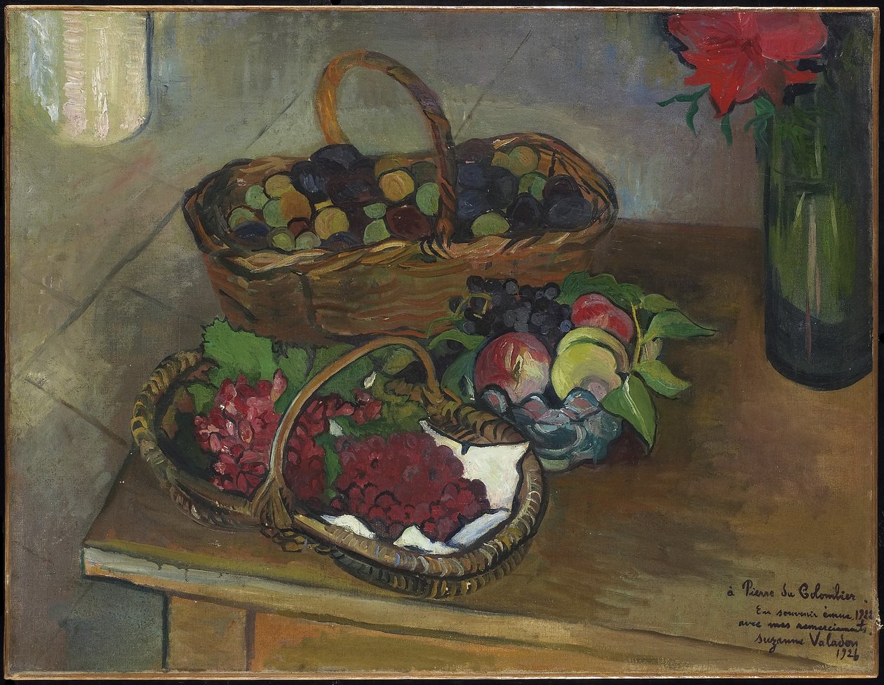 Stilleben: frukt och blommor, 1926 av Marie Clementine (Suzanne) Valadon