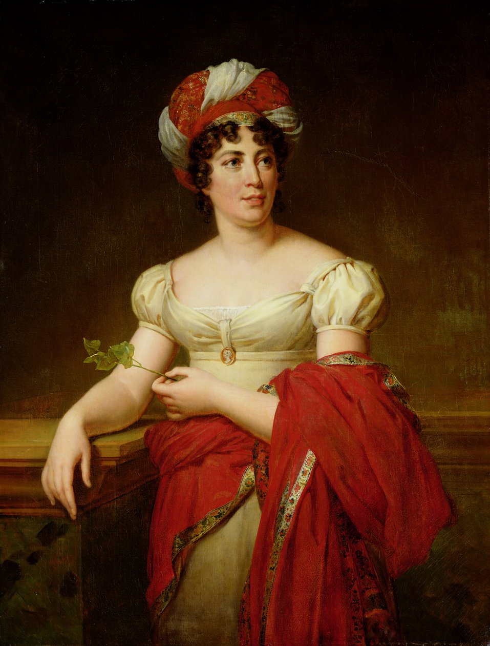 Porträtt av Madame de Stael, kopia av en målning av Francois Gerard av Marie Eleonore Godefroid
