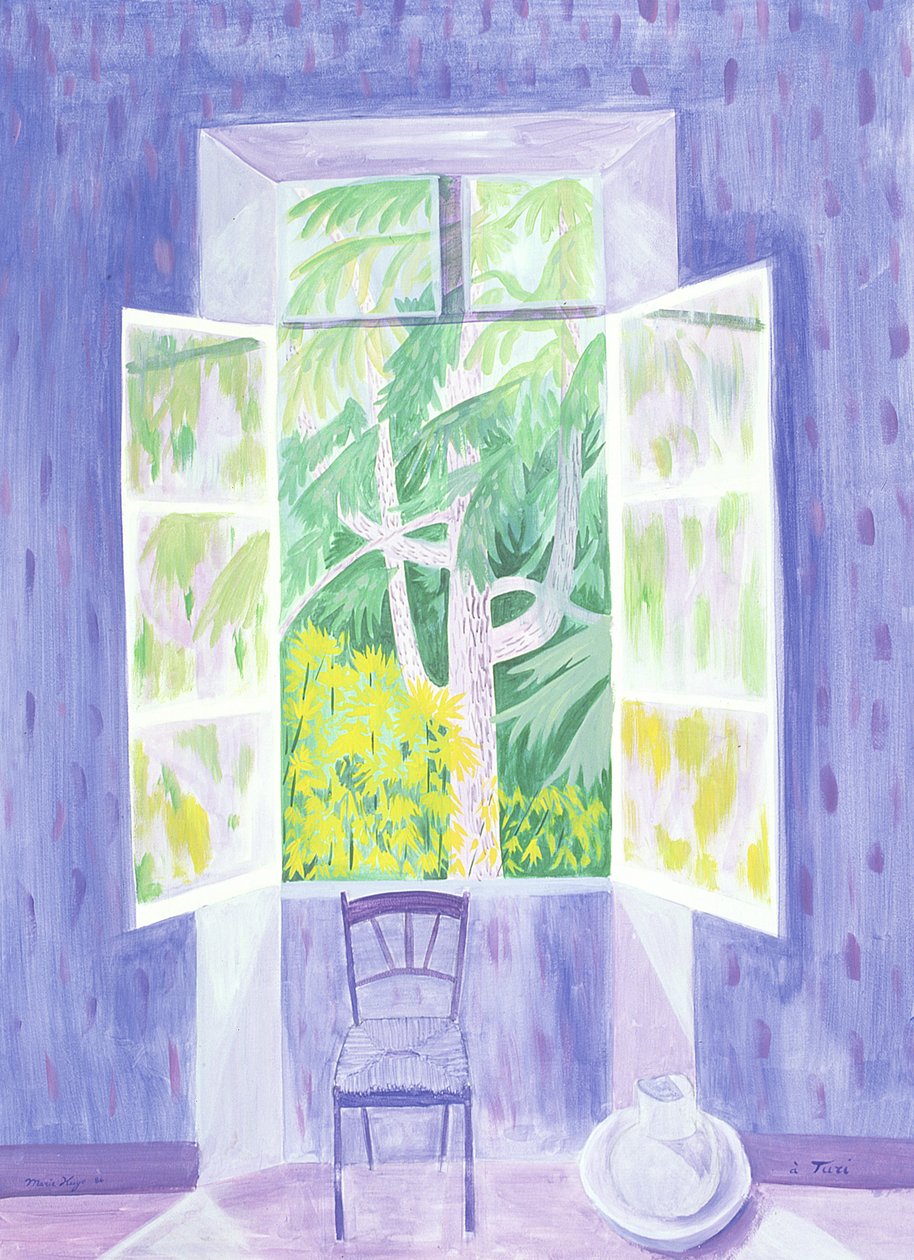 Cedars Through the Window, 1987 (akryl på papper) av Marie Hugo