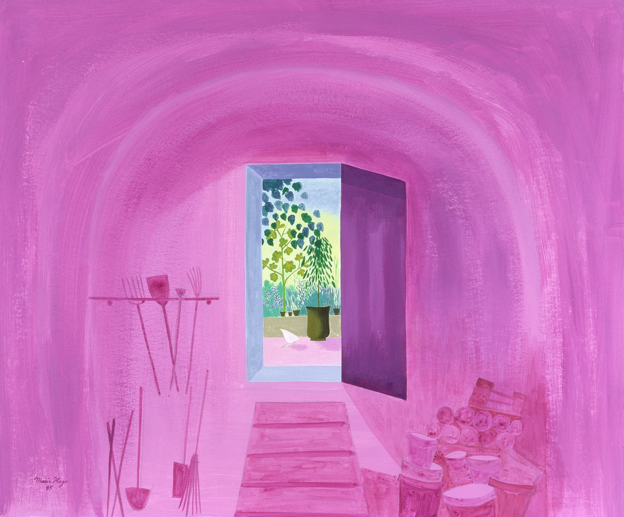 The Tool Shed, 1986 (akryl & olja ombord) av Marie Hugo