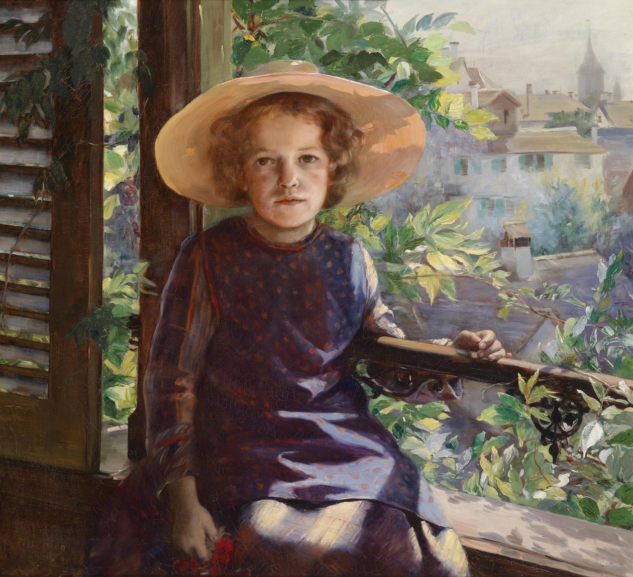 Flicka på balkongen av Marie Louise Bion