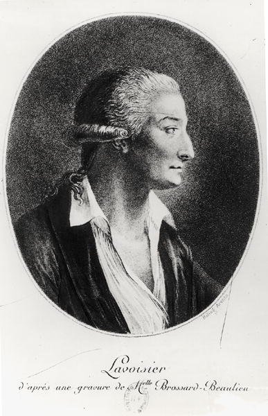 Porträtt av Antoine Laurent Lavoisier (1743-94) (heliogravyr) av Marie Renee Genevieve Brossard de Beaulieu