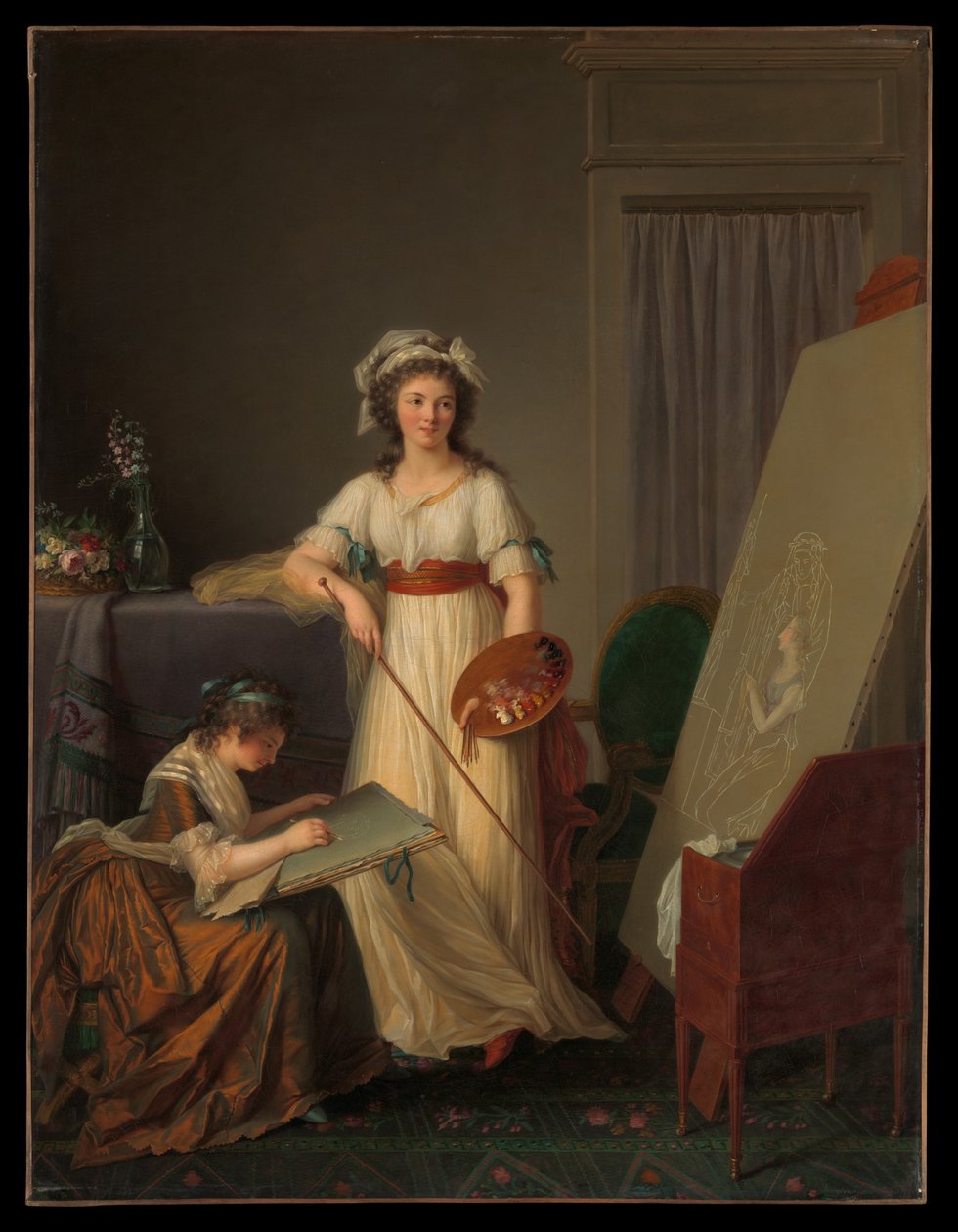 En konstnärs ateljé eller en målares ateljé av Marie Victoire Lemoine
