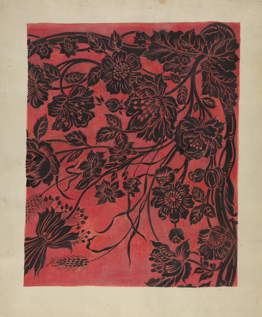 Stencilerad bordsöverdrag, ca. 1942. av Marie Alain