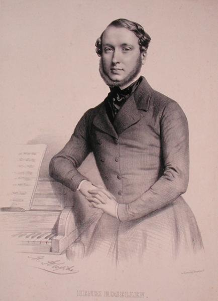 Porträtt av Henri Rosellen (1811-76) (gravyr) av Marie Alexandre (after) Alophe
