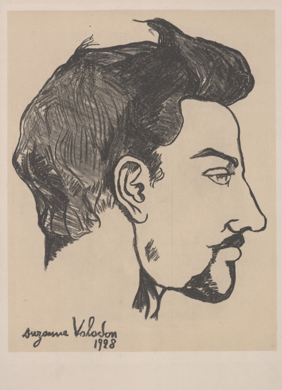 Porträtt av Utrillo i profil av Marie Clementine Valadon