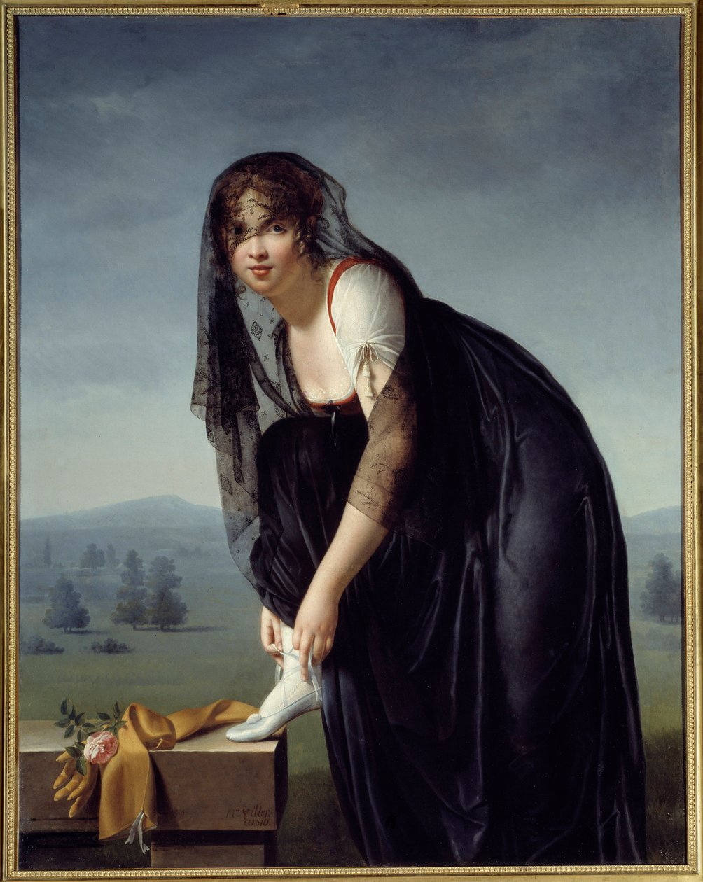 Studie av en kvinna efter naturen, även kallad ett porträtt av Madame Subtra. Målning av Marie Denise Villers (1772-1821) av Marie Denise Villers