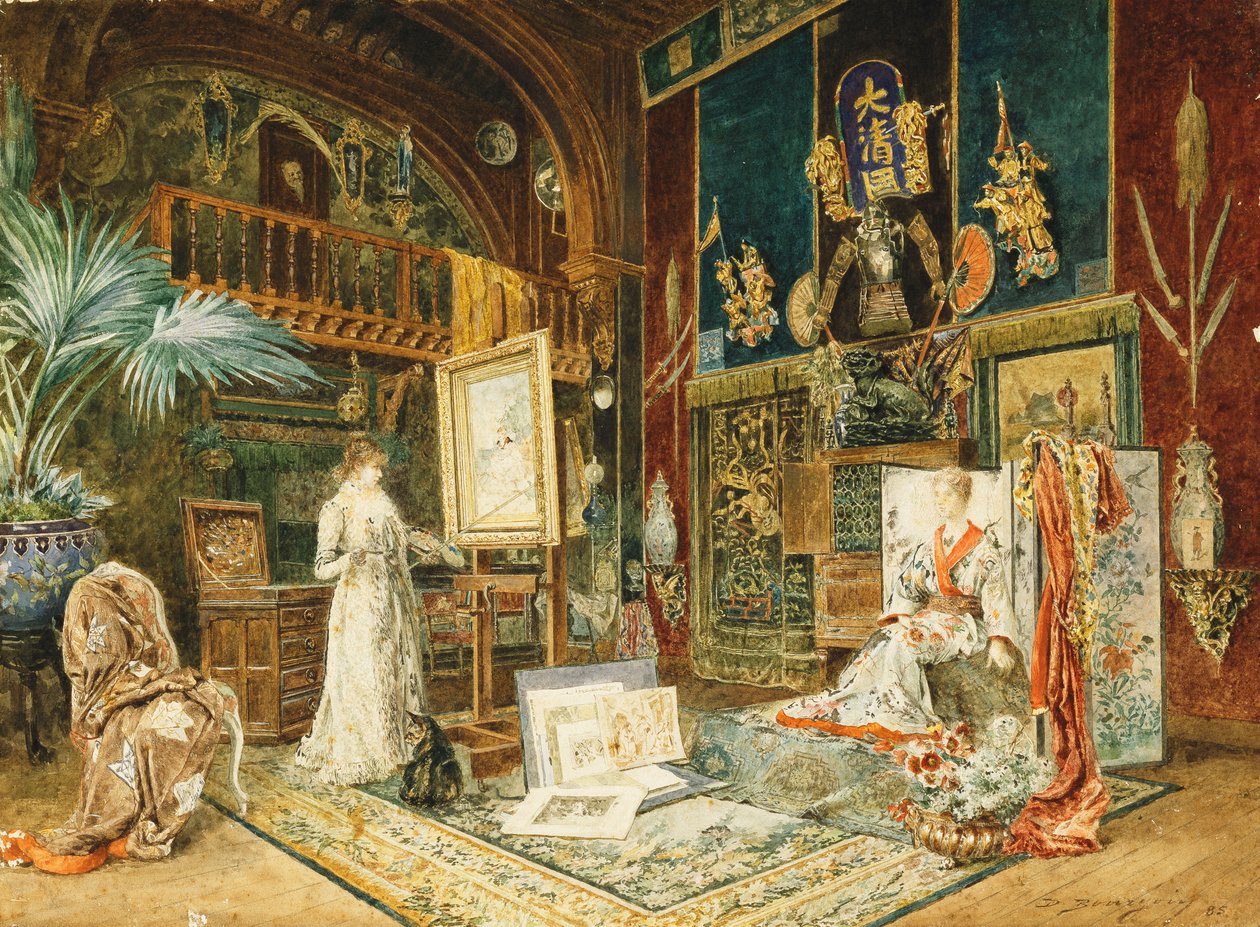 Sarah Bernhards studio, 1885 av Marie Desire Bourgoin