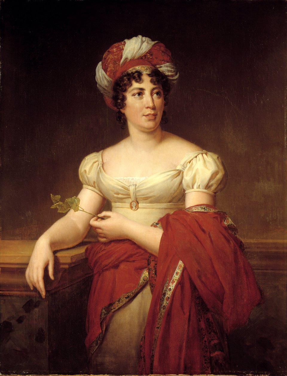 Porträtt av Germaine Necker, friherrinnan av Stael Holstein kallad Madame de Stael (1766-1817), schweizisk romanförfattare och essäist. Målning av Marie Eleonore Godefroid (1778-1849) av Marie Eleonore Godefroid