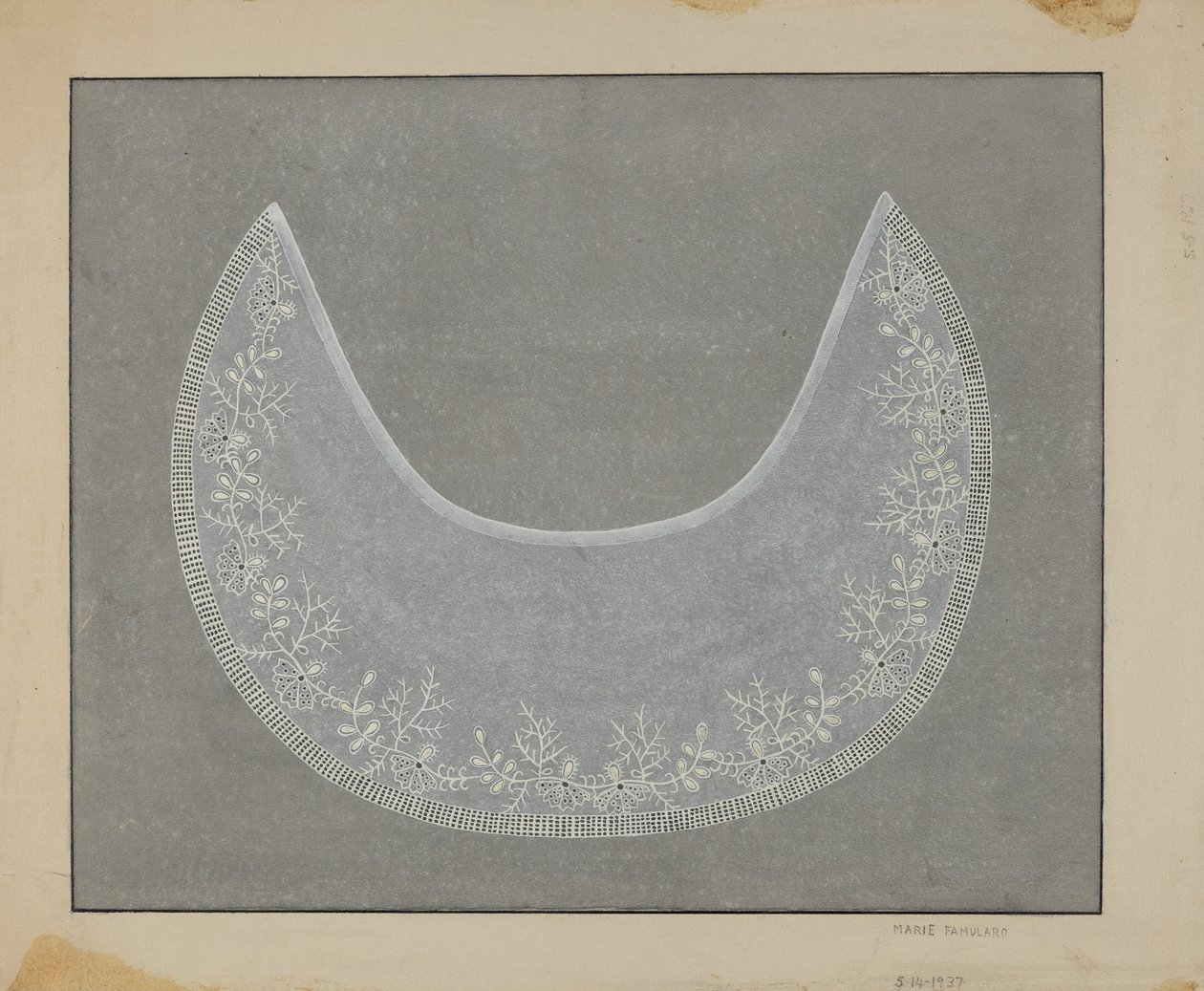 Broderad krage, ca. 1936. av Marie Famularo