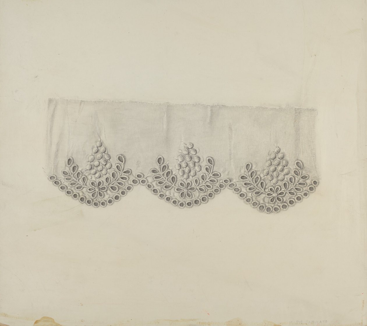 Broderade kantband, ca. 1938. av Marie Famularo