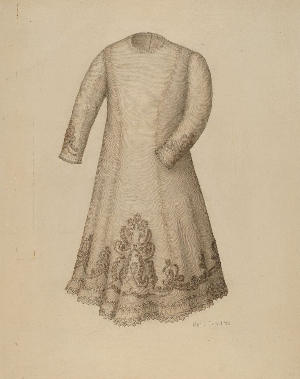 Spädbarnsklänning, ca. 1938. av Marie Famularo