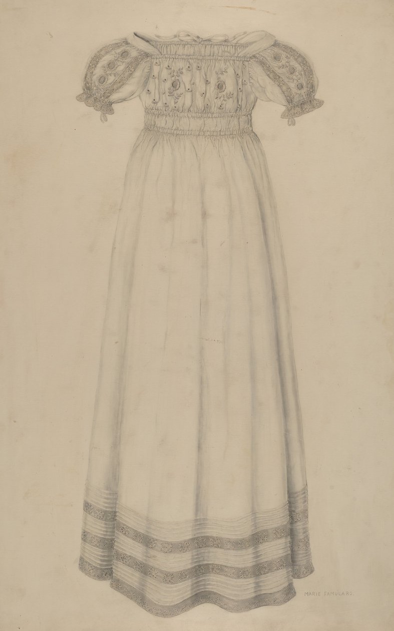 Spädbarnsklänning, ca. 1938. av Marie Famularo