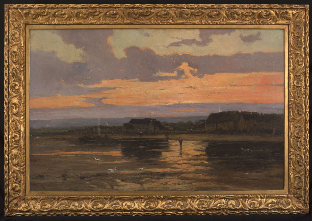 Ensamhet på kvällen: Morsalines (Manche), ca 1887 (olja på duk) av Marie Joseph Leon Clavel Iwill