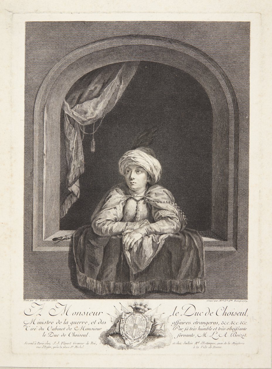 En pojke med en turban i ett fönster av Marie Louise Adélaïde Boizot