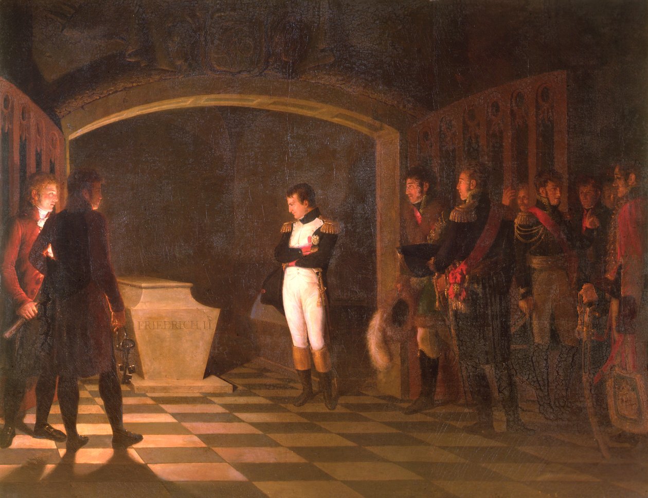 Napoleon mediterar inför Fredrik II av Preussens grav, Potsdam, 25 oktober 1806 av Marie Nicolas Ponce Camus