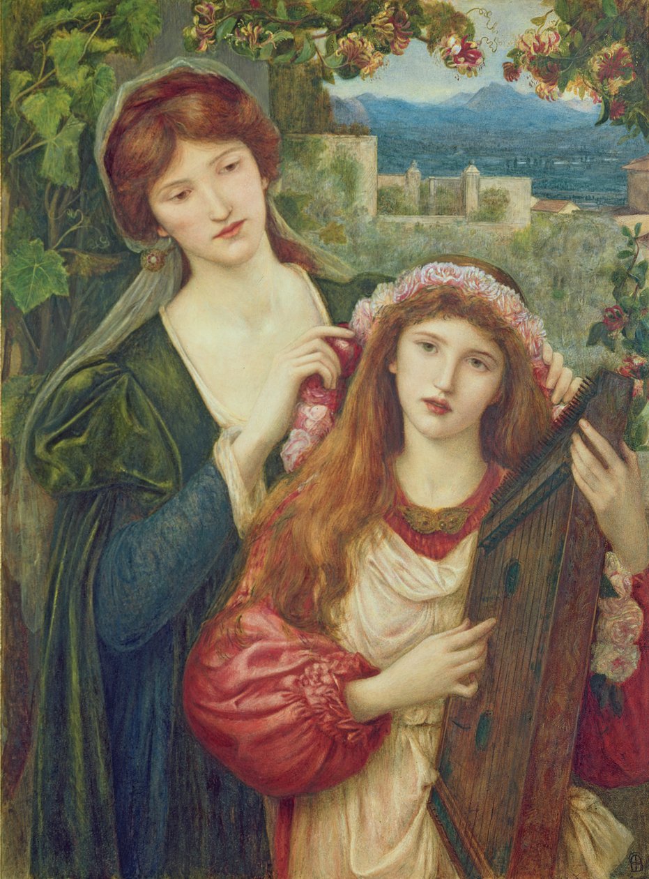 Saint Cecilys barndom av Marie Spartali Stillman