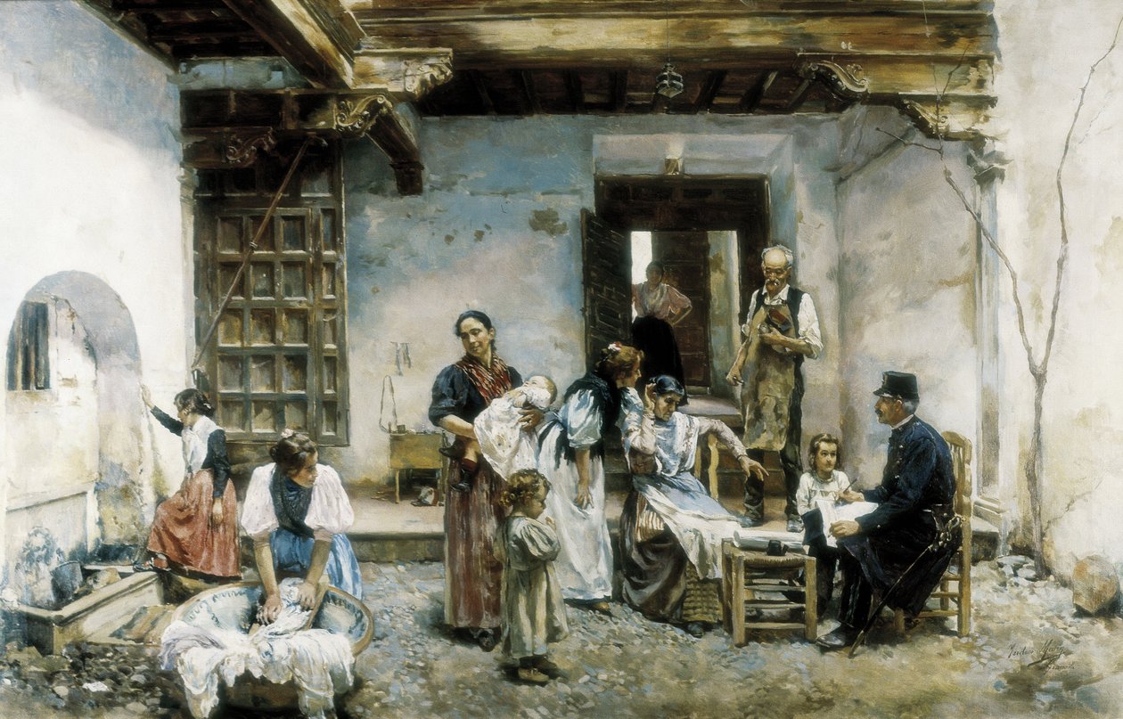 Folkräkningen (olja på duk) av Marin Isidoro Gares