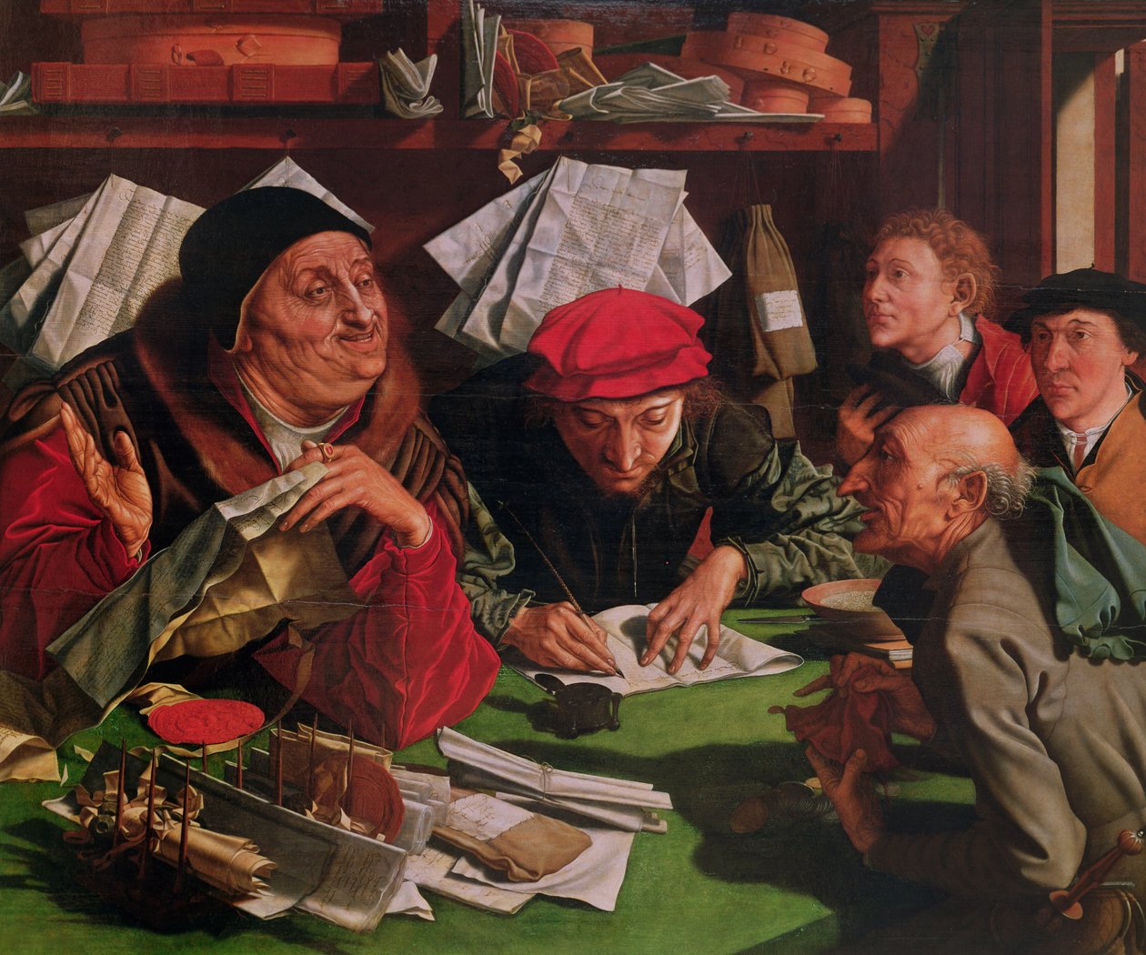 Advokatens kontor, ca 1545 (olja på trä) av Marinus van Roejmerswaelen