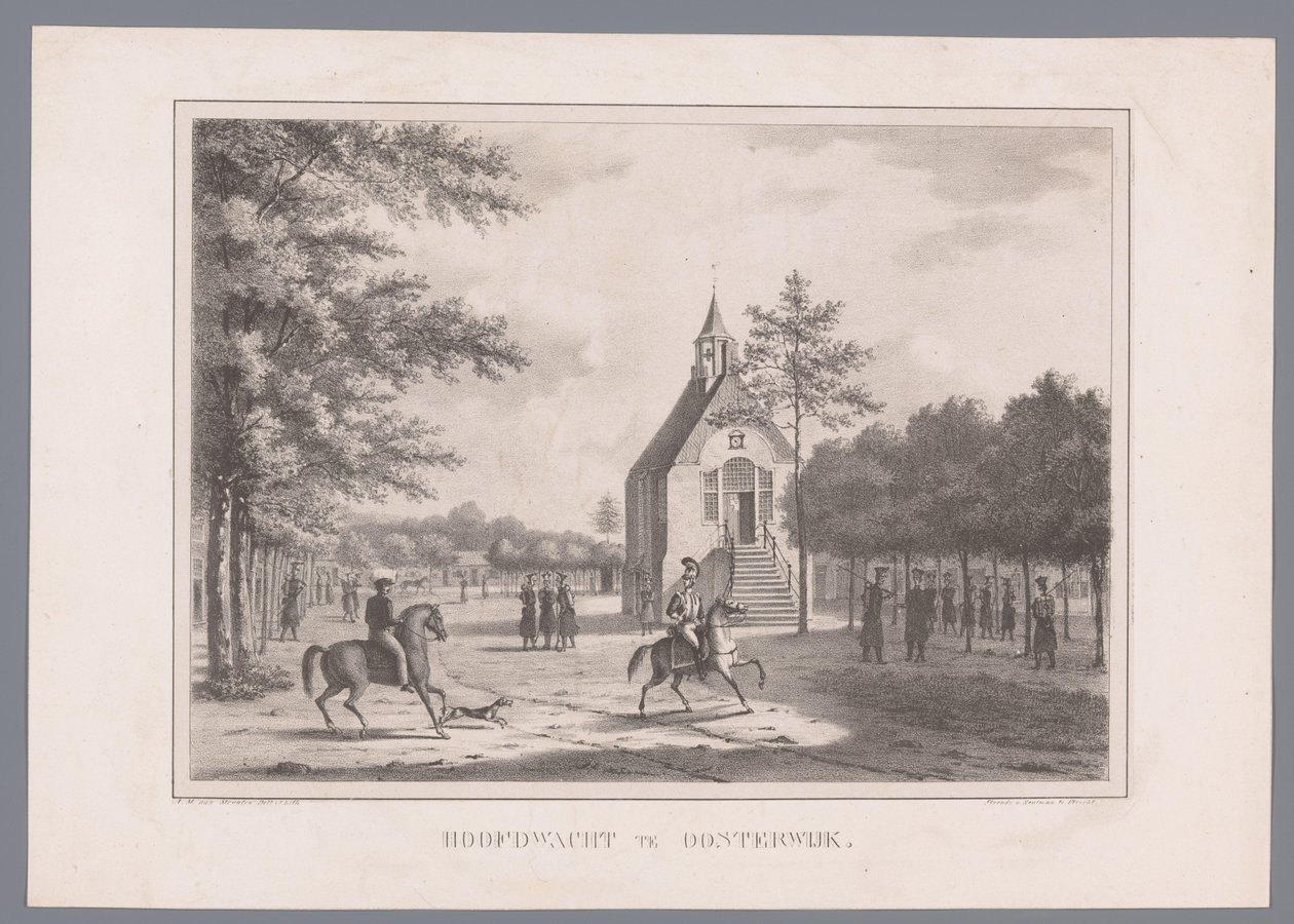 Utsikt över huvudvakten i Oosterwijk Huvudvakt i Oisterwijk (titel på objekt) av Marinus Adrianus van Straten