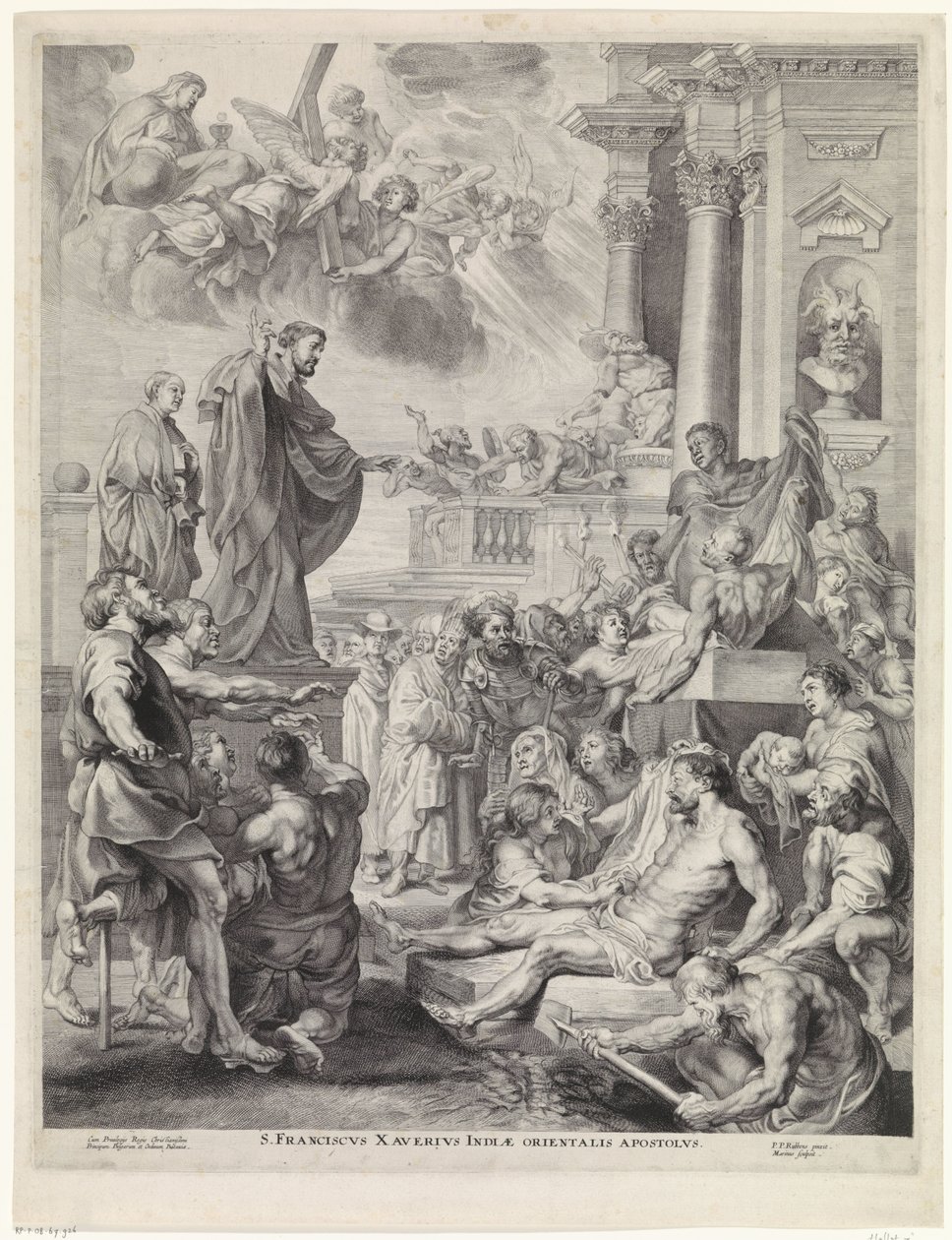 H. Franciscus Xavier wekt een dode tot leven St. Francis Xavier, apostel i östra Indien (titel på objekt) av Marinus Robyn van der Goes