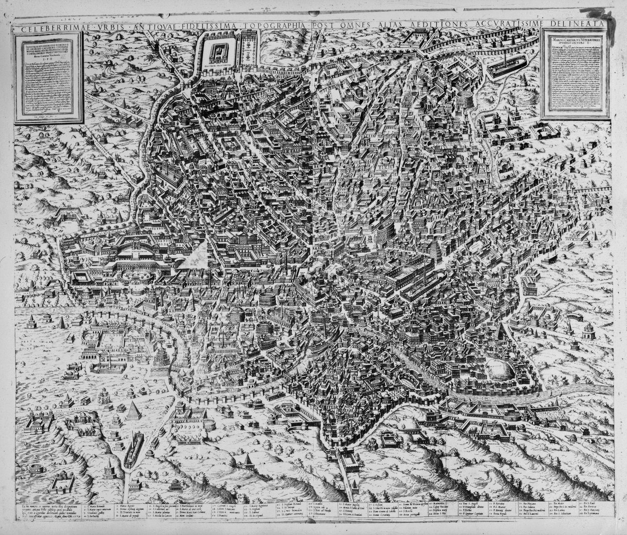 Karta över Rom, 1579 av Mario Cartaro